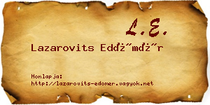 Lazarovits Edömér névjegykártya